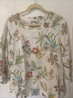 Linen floral top